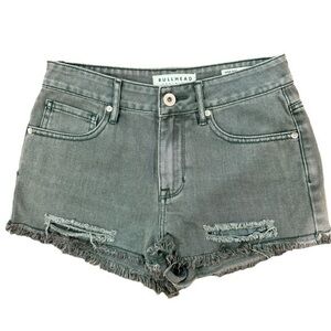 2/$25 Bullhead High Rise Gray Distressed Western Cut Off Denim Jean Shorts 5